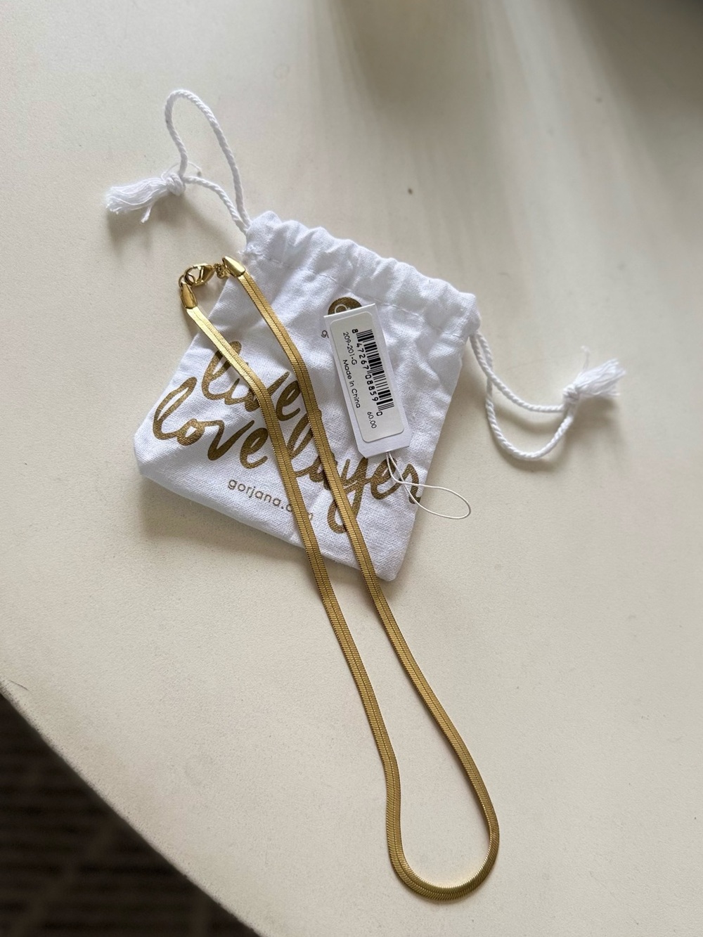 NWT Gorjana Gold Herringbone Chain Necklace